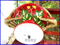 Vintage Italian Italy Abigails Porcelain Ceramic Monkeys Bowl SCARCE Red