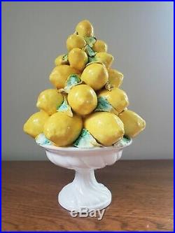 Vintage Italian Lemon Majolica Topiary Centerpiece
