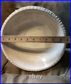 Vintage Italian Majolica Style large Pedestal Bowl with Grape Design