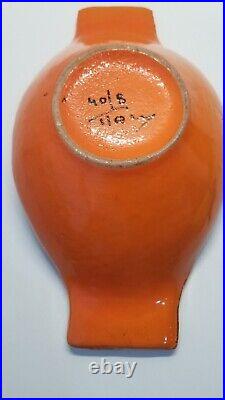 Vintage Italian Pottery By Aldo Londi for Bitossi Orange Textured Ashtray Bowl