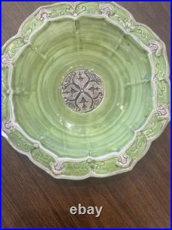 Vintage Italian Pottery Rare Green Signed Art Piece Of Italy