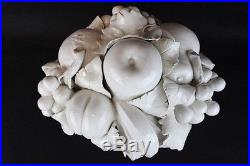 Vintage Italian made white ceramic fruit bowl centerpiece