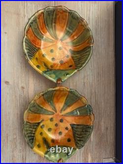 Vintage Italica ARS Hand Crafted Italian Pottery Fish Bowl Set & Platter- Nice