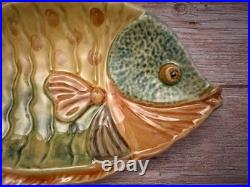 Vintage Italica ARS Hand Crafted Italian Pottery Fish Bowl Set & Platter- Nice