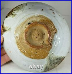 Vintage Japanese Art Pottery Bowl Glazed Signed Artist Seal