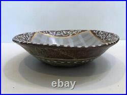 Vintage Japanese Art Pottery Centerpiece Bowl, Signed, 11 1/4 Diameter x 3 H