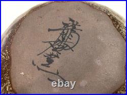 Vintage Japanese Art Pottery Centerpiece Bowl, Signed, 11 1/4 Diameter x 3 H