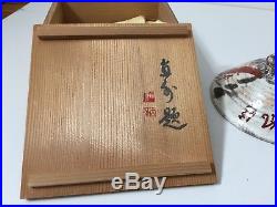 Vintage Japanese Art Pottery Chawan Tea Bowl withOriginal Box, Signed, 5 3/4 Dia