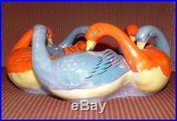 Vintage Japanese Luster Ware 6-geese Art Pottery Bowl Vase Console Bowl Nice