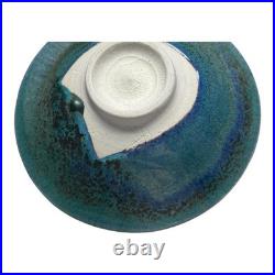 Vintage Japanese Makoto Yabe Studio Pottery Metallic Glaze Tea Bowl Signed