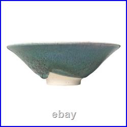 Vintage Japanese Makoto Yabe Studio Pottery Metallic Glaze Tea Bowl Signed