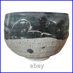 Vintage Japanese Studio Pottery Abstract Matcha Tea Bowl (Makoto Yabe)