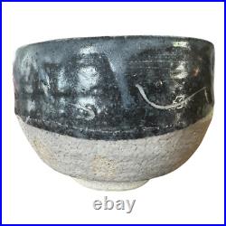 Vintage Japanese Studio Pottery Abstract Matcha Tea Bowl (Makoto Yabe)