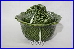 Vintage Jay Willfred Majolica Cabbage Soup Tureen with Underplate, Mint