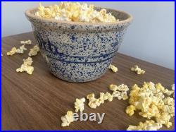 Vintage Jerry Brown Alabama Pottery Handcrafted Blue Large Popcorn Bowl