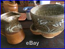 Vintage Jerry Kessler Loess Hills Pottery Iowa Mixing Bowl and Small pitcher