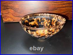 Vintage Jian Zhan Style Tortoise Shell Glaze Tea Bowl Striking Flame Pattern