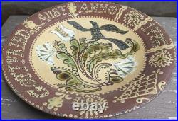 Vintage Joel Huntley 1998 Sgrafitto Redware Pottery 1776 Bowl Deep Plate Platter Vintage Joel Huntley 1998 Sgrafitto Redware Pottery 1776 Bowl Deep Plate Platter