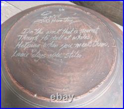 Vintage Joel Huntley 1998 Sgrafitto Redware Pottery 1776 Bowl Deep Plate Platter