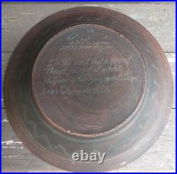 Vintage Joel Huntley 1998 Sgrafitto Redware Pottery 1776 Bowl Deep Plate Platter