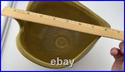 Vintage Jonathan Adler Leaf Stoneware Bowl, Signed Mustard Brown Gold 8.25