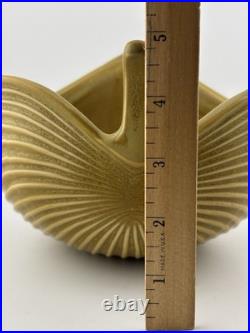 Vintage Jonathan Adler Leaf Stoneware Bowl, Signed Mustard Brown Gold 8.25