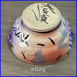 Vintage KUNIYOSHI Pottery Bowl Handmade Signed BEAUTIFUL