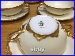 Vintage K & A Krautheim Selb Bavaria(8 Sets) Cream Soup Bowls withHeavy Gold Trim