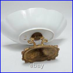 Vintage Kaiser German Porcelain Centerpiece Bowl On Venetian Style Brass Base