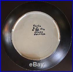 Vintage Karta 1923 Gouda Bowl Holland Black, Blue, & Off-White with Gold Accents