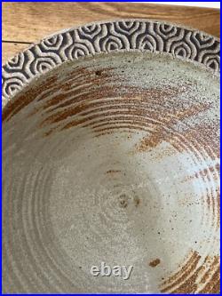 Vintage Kevin Osborn studio pottery large bowl sgraffito rare 1976 Tucson AZ mcm