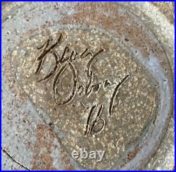 Vintage Kevin Osborn studio pottery large bowl sgraffito rare 1976 Tucson AZ mcm