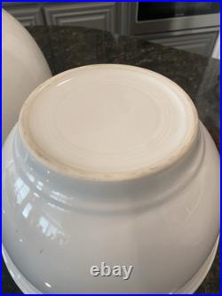 Vintage Kitchen Kraft HLC Fiesta Ovenserve White Mixing Bowl Set of 3