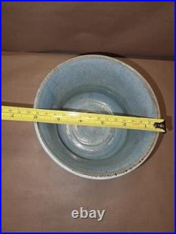 Vintage Kjeld & Erica Deichmann 5.5 Blue Glaze Scalloped Pottery Bowl NB