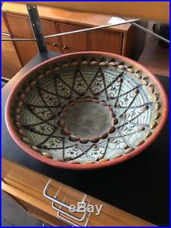 Vintage LARGE Alvino Bagni Italy Pottery Ceramic Bowl Modern Centerpiece