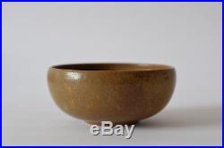 Vintage L Hjorth Bowl brown Denmark Danish Scandinavian midcentury pottery