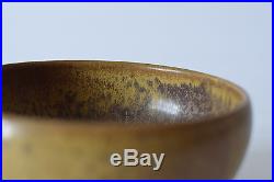 Vintage L Hjorth Bowl brown Denmark Danish Scandinavian midcentury pottery