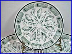 Vintage La Primula Green & White Set Of 4 Pasta Bowls 8 3/8 Italy Excellent