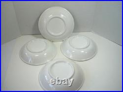 Vintage La Primula Green & White Set Of 4 Pasta Bowls 8 3/8 Italy Excellent