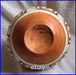 Vintage Large Acoma Indian Pueblo Decorated Designs Symbols Art Pottery Bowl