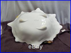 Vintage Large Capodimonte Ceramic Bowl Of Fruit Centerpiece Bowl Gump's NICE