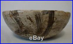 Vintage Large Hagi Pottery Bowl, Daruma With Fly Whisk