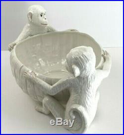 Vintage Large Italian Ceramic Monkey Bowl San Marco Nove Italy Majolica Pottery