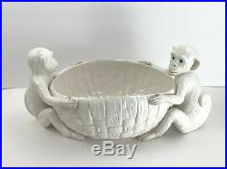 Vintage Large Italian Ceramic Monkey Bowl San Marco Nove Italy Majolica Pottery