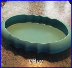 Vintage Large Van Briggle Art Pottery Oval Bowl Blue Turquoise 14 Planter
