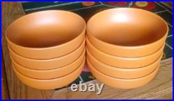 Vintage Laurel of California Pottery Orange Bowl USA Lot of 8