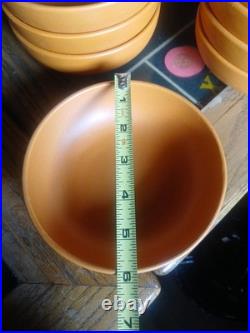 Vintage Laurel of California Pottery Orange Bowl USA Lot of 8
