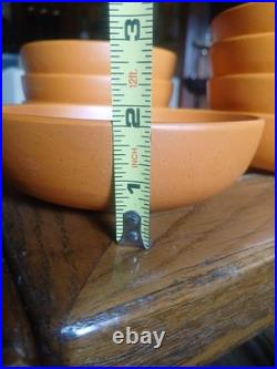 Vintage Laurel of California Pottery Orange Bowl USA Lot of 8