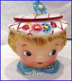 Vintage Lefton Miss Dainty Cookie Jar, S&P Shakers, sugar bowl & creamer GUC