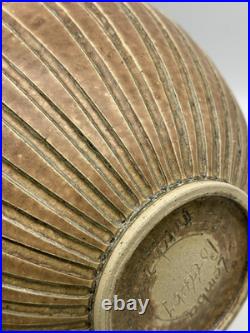 Vintage Lemba Studio Art Pottery large bowl Decorative textured Glaze MCM